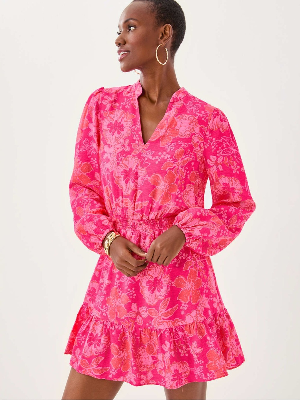 NWT Lilly Pulitzer Axton Dress in the Sun Shell Pink Big Party floral print Sz14